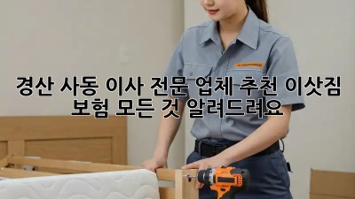 경산 사동 이사 전문 업체 추천! 이삿짐 보험 모든 것 알려드려요! ✨